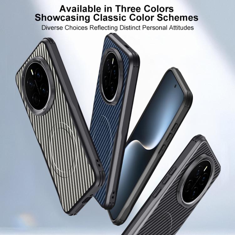 For Honor Magic7 Blade-Style Carbon Fiber Texture Magnetic Skin-Feel Phone Case
