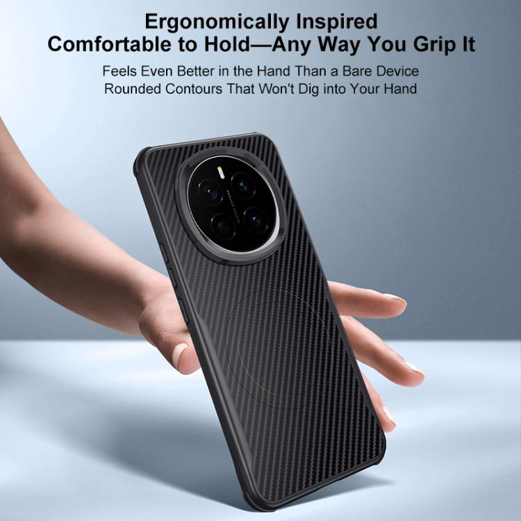 For Honor Magic7 Blade-Style Carbon Fiber Texture Magnetic Skin-Feel Phone Case