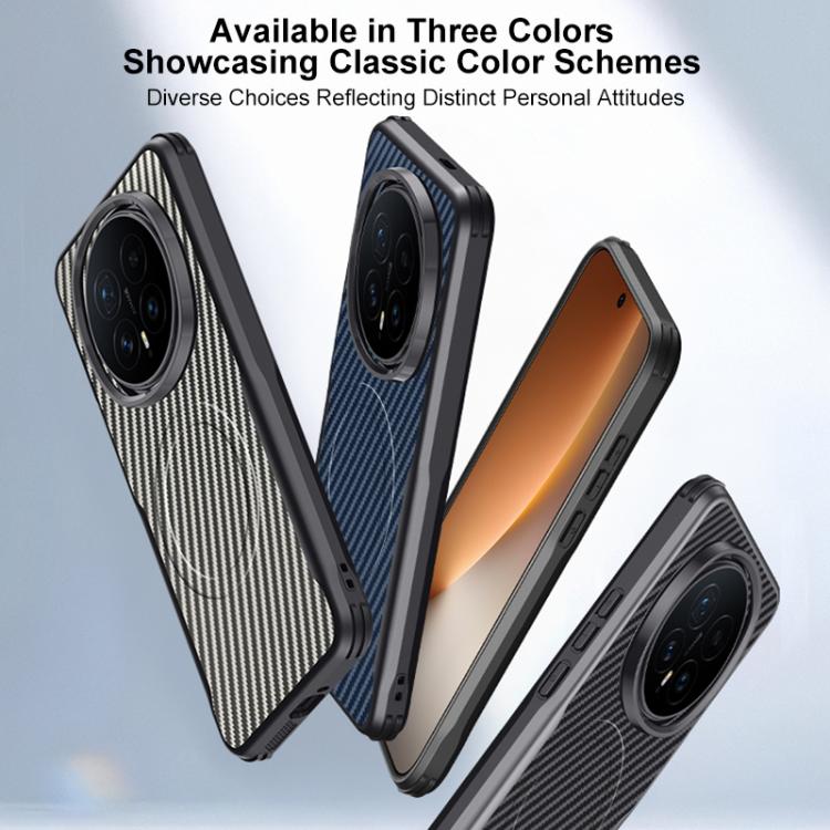 For Honor Magic8 Blade-Style Carbon Fiber Texture Magnetic Skin-Feel Phone Case