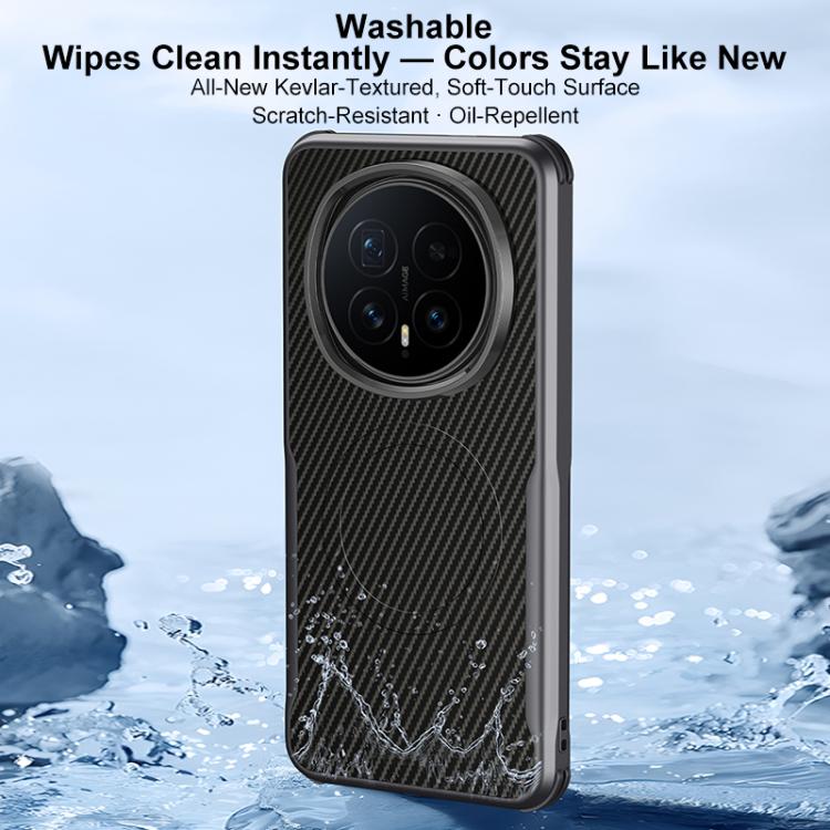 For Honor Magic8 Blade-Style Carbon Fiber Texture Magnetic Skin-Feel Phone Case