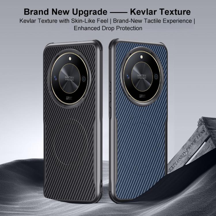 For Honor X50 Blade-Style Carbon Fiber Texture Magnetic Skin-Feel Phone Case