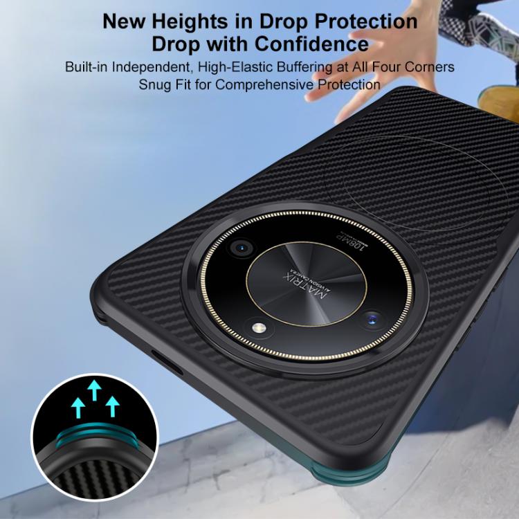 For Honor X50 Blade-Style Carbon Fiber Texture Magnetic Skin-Feel Phone Case
