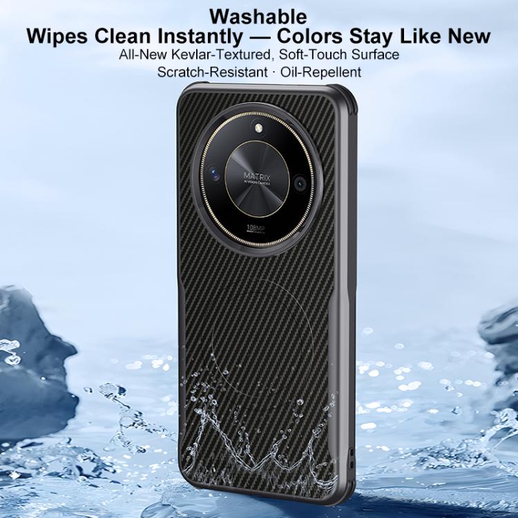 For Honor X50 Blade-Style Carbon Fiber Texture Magnetic Skin-Feel Phone Case