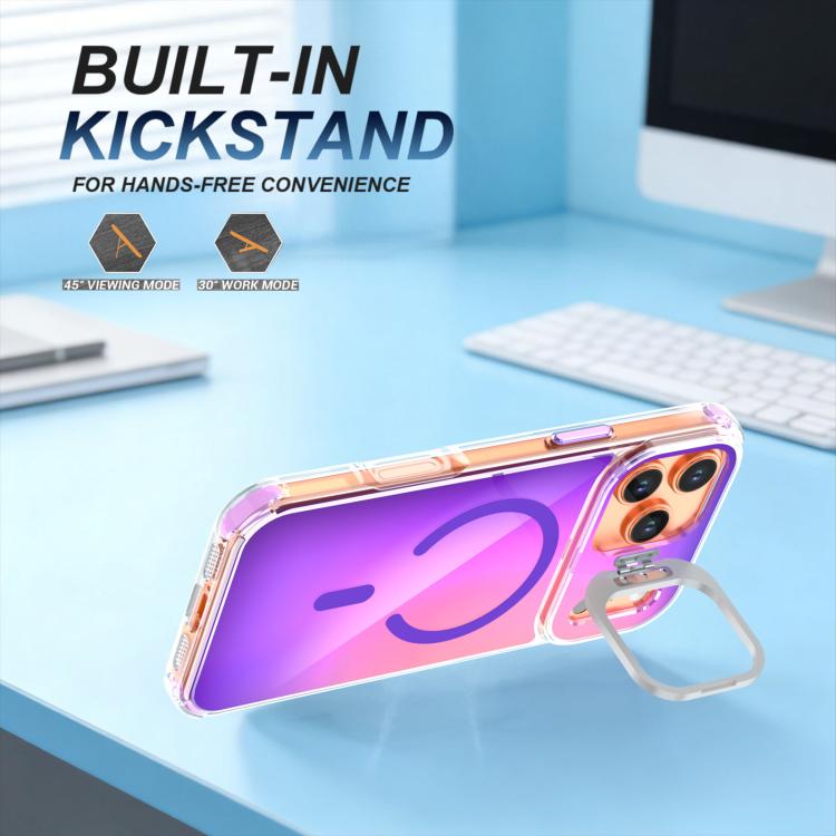 For iPhone 17 Pro Max Chameleon Lens Kickstand Magnetic Phone Case