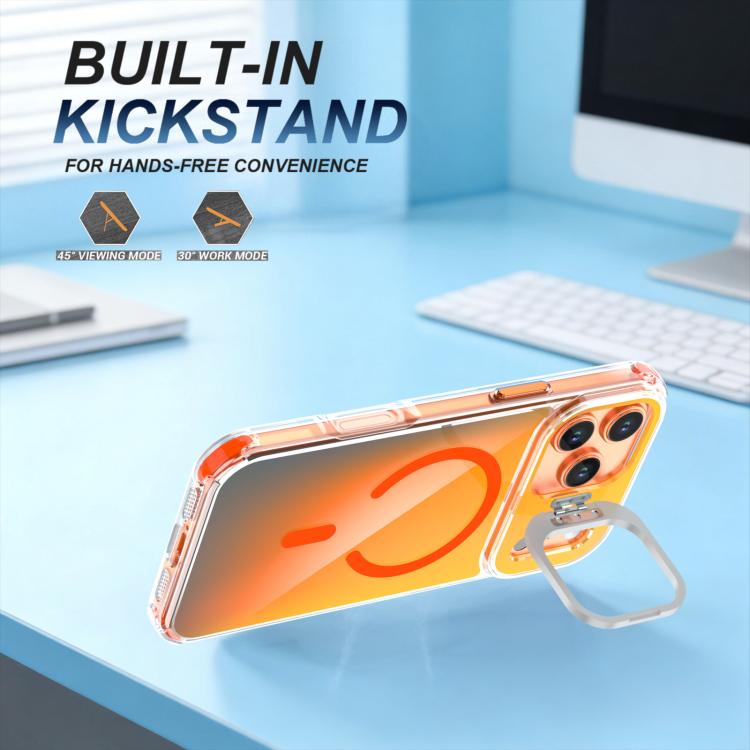 For iPhone 17 Pro Chameleon Lens Kickstand Magnetic Phone Case