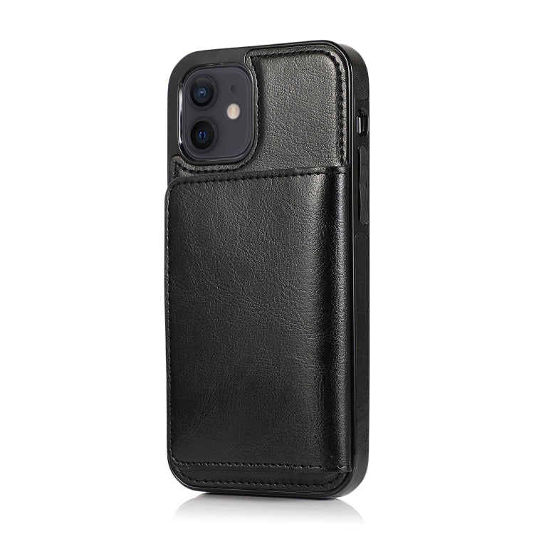 For iPhone 12 mini Shockproof PU + TPU Protective Case with Card Slots & Holder