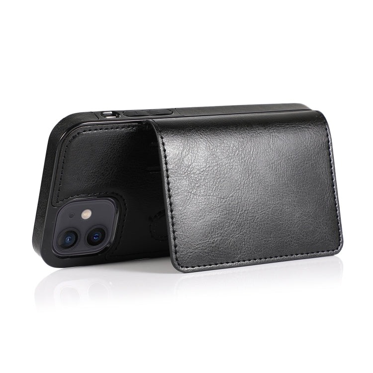 For iPhone 12 mini Shockproof PU + TPU Protective Case with Card Slots & Holder