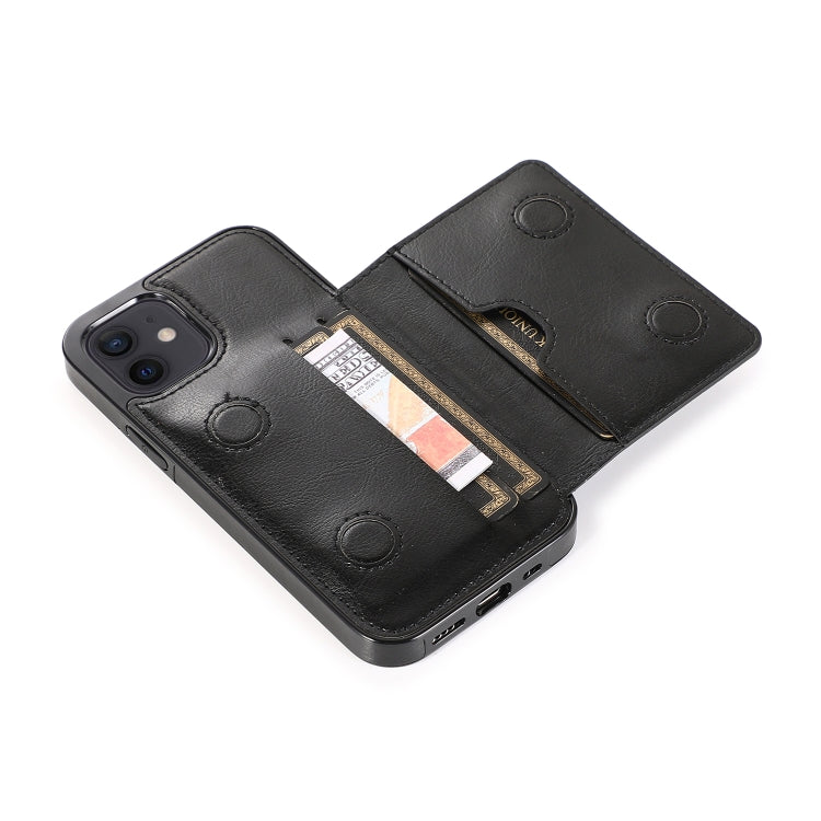 For iPhone 12 mini Shockproof PU + TPU Protective Case with Card Slots & Holder