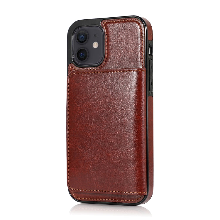 For iPhone 12 mini Shockproof PU + TPU Protective Case with Card Slots & Holder