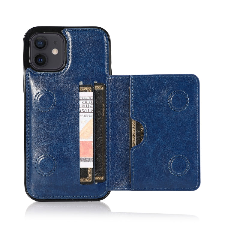 For iPhone 12 mini Shockproof PU + TPU Protective Case with Card Slots & Holder
