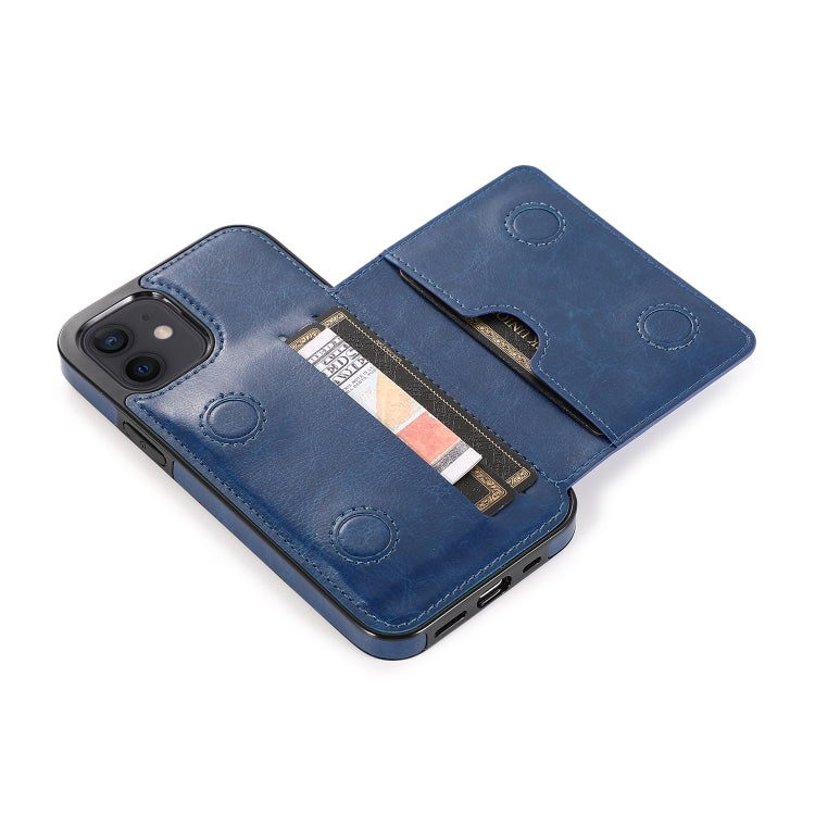 For iPhone 12 mini Shockproof PU + TPU Protective Case with Card Slots & Holder