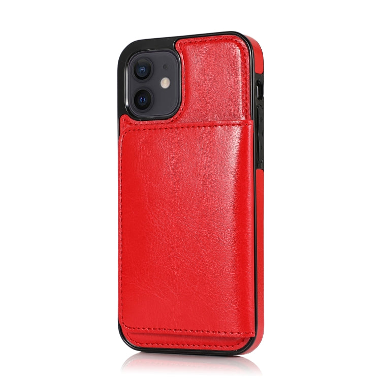 For iPhone 12 mini Shockproof PU + TPU Protective Case with Card Slots & Holder
