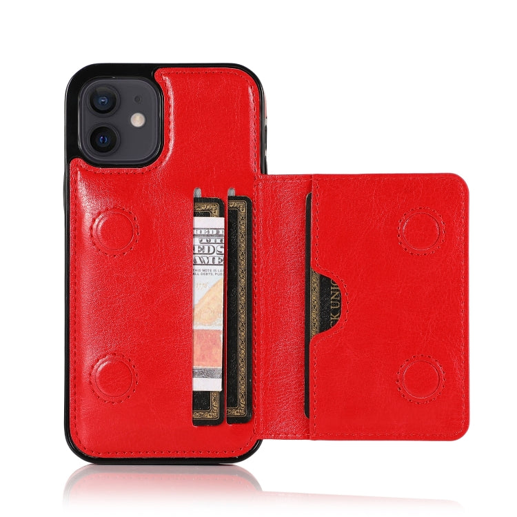 For iPhone 12 mini Shockproof PU + TPU Protective Case with Card Slots & Holder