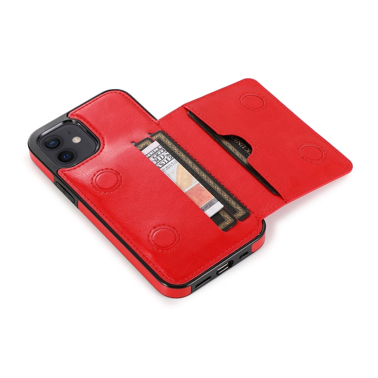 For iPhone 12 mini Shockproof PU + TPU Protective Case with Card Slots & Holder