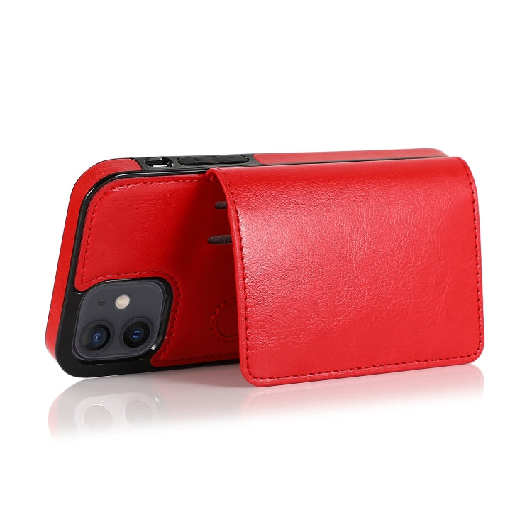 For iPhone 12 mini Shockproof PU + TPU Protective Case with Card Slots & Holder