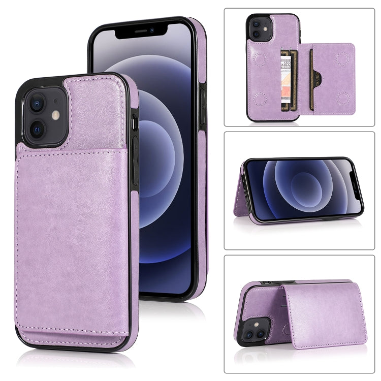 For iPhone 12 mini Shockproof PU + TPU Protective Case with Card Slots & Holder