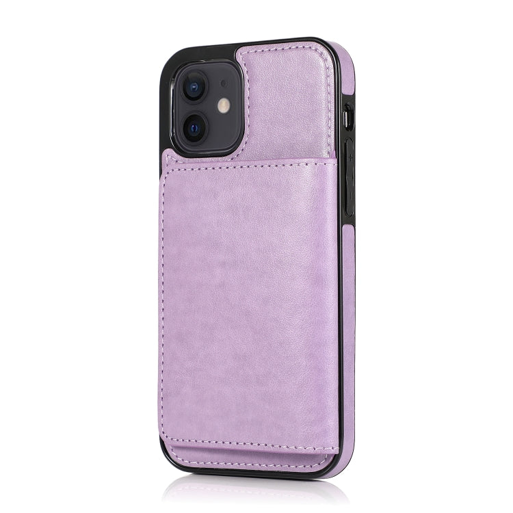 For iPhone 12 mini Shockproof PU + TPU Protective Case with Card Slots & Holder