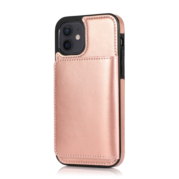 For iPhone 12 mini Shockproof PU + TPU Protective Case with Card Slots & Holder