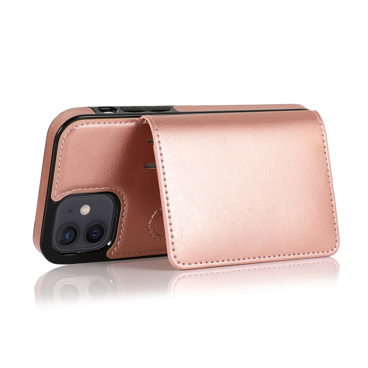For iPhone 12 mini Shockproof PU + TPU Protective Case with Card Slots & Holder