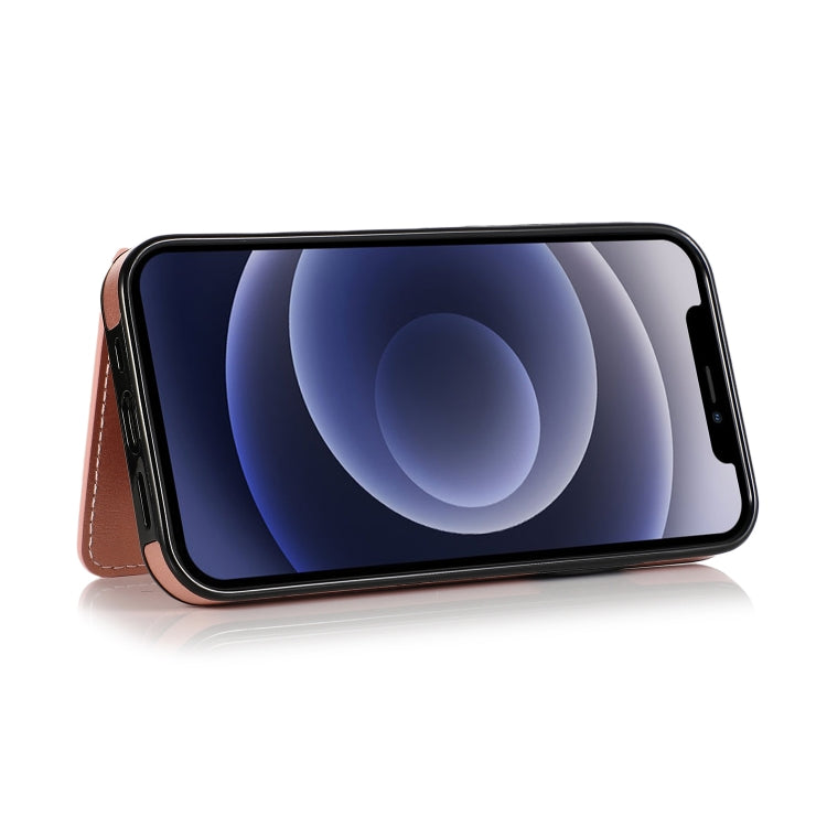 For iPhone 12 mini Shockproof PU + TPU Protective Case with Card Slots & Holder