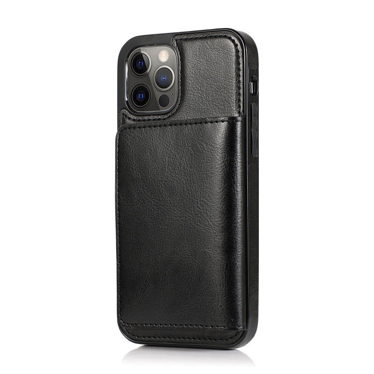 For iPhone 12 / 12 Pro Shockproof PU + TPU Protective Case with Card Slots & Holder