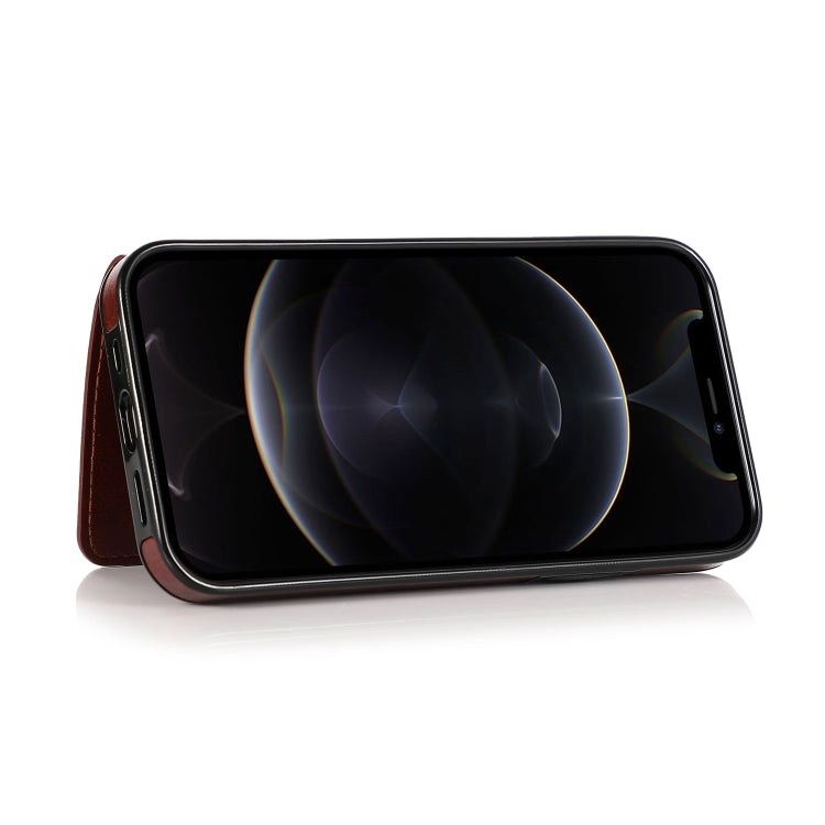 For iPhone 12 / 12 Pro Shockproof PU + TPU Protective Case with Card Slots & Holder