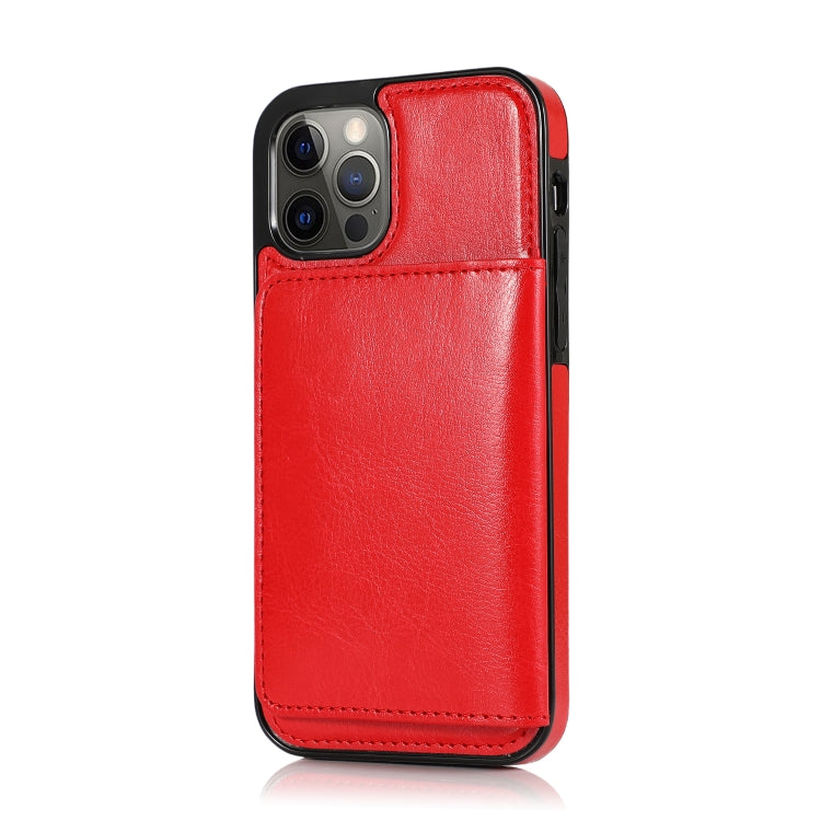 For iPhone 12 / 12 Pro Shockproof PU + TPU Protective Case with Card Slots & Holder
