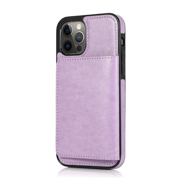 For iPhone 12 / 12 Pro Shockproof PU + TPU Protective Case with Card Slots & Holder
