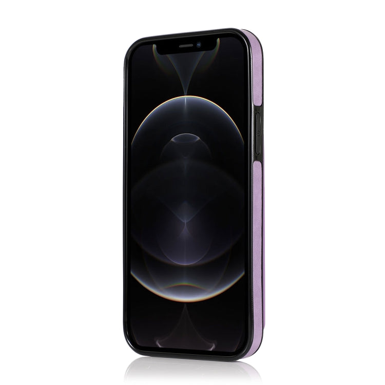 For iPhone 12 / 12 Pro Shockproof PU + TPU Protective Case with Card Slots & Holder