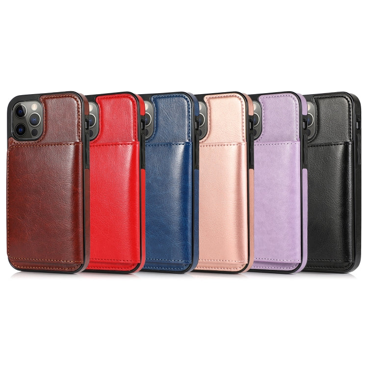 For iPhone 12 Pro Max Shockproof PU + TPU Protective Case with Card Slots & Holder