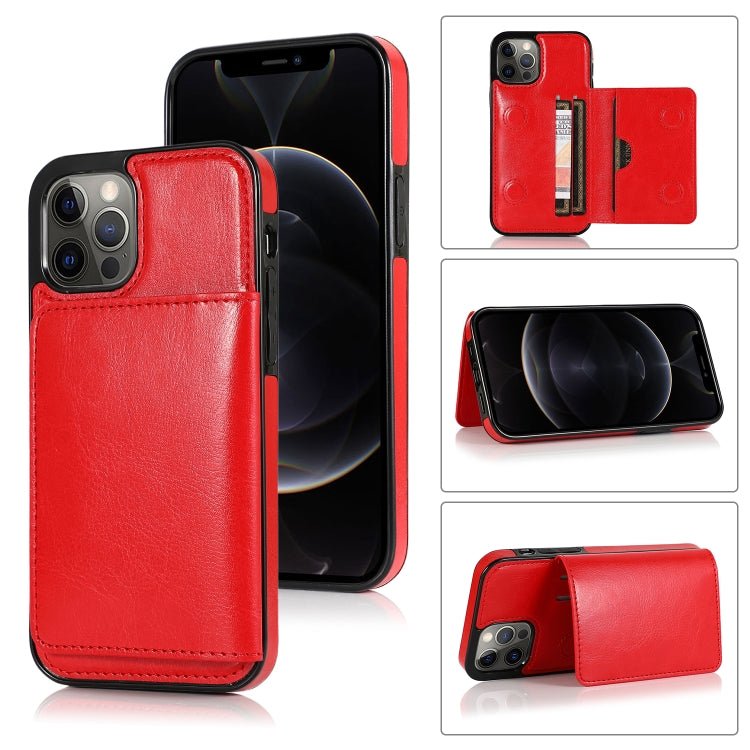 For iPhone 12 Pro Max Shockproof PU + TPU Protective Case with Card Slots & Holder