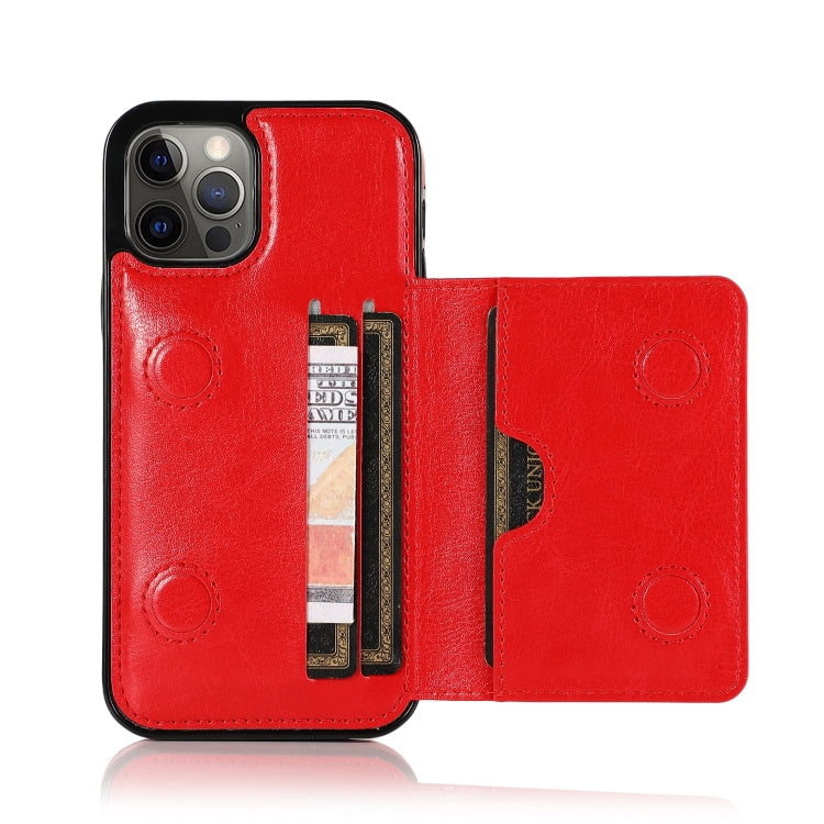 For iPhone 12 Pro Max Shockproof PU + TPU Protective Case with Card Slots & Holder