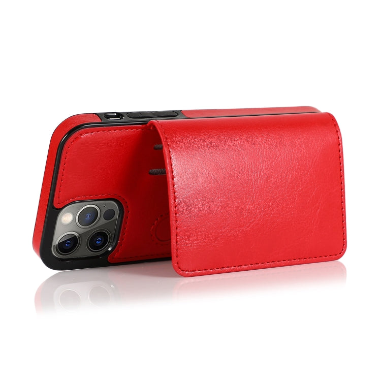 For iPhone 12 Pro Max Shockproof PU + TPU Protective Case with Card Slots & Holder