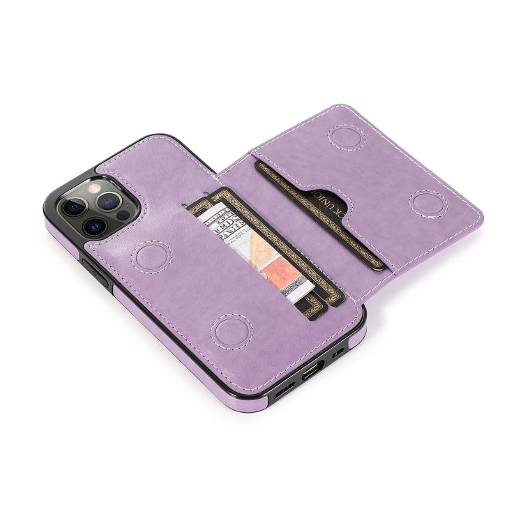 For iPhone 12 Pro Max Shockproof PU + TPU Protective Case with Card Slots & Holder