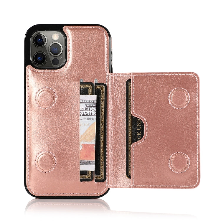 For iPhone 12 Pro Max Shockproof PU + TPU Protective Case with Card Slots & Holder