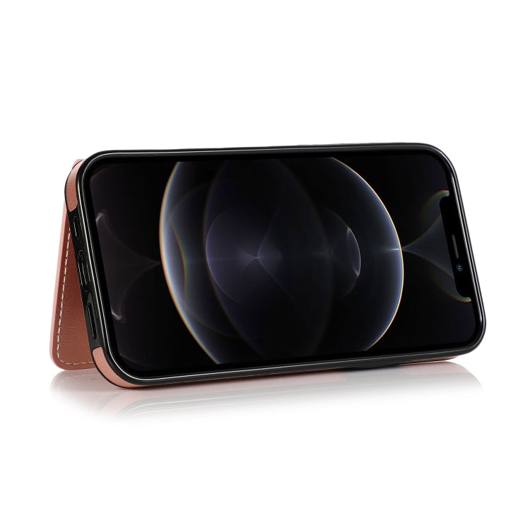 For iPhone 12 Pro Max Shockproof PU + TPU Protective Case with Card Slots & Holder