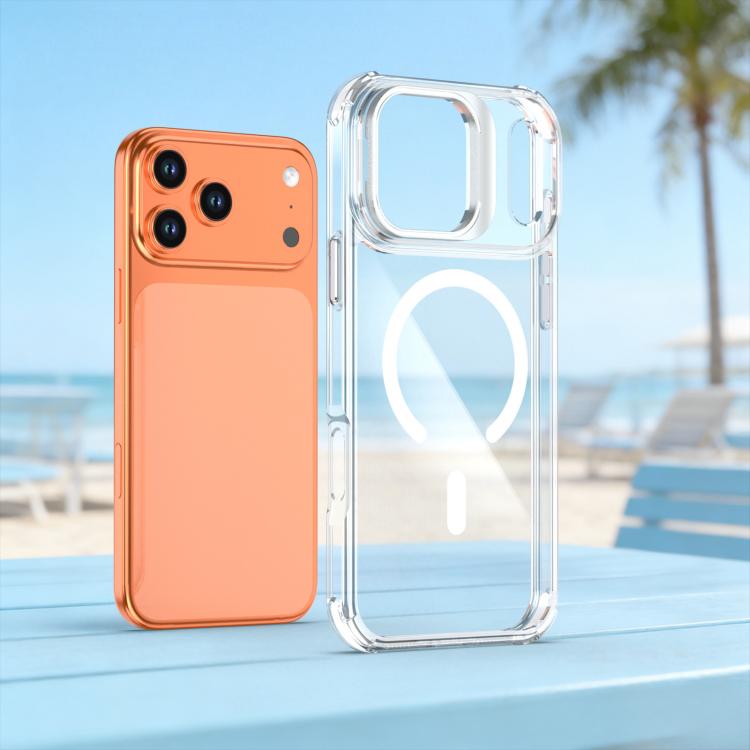 For iPhone 17 Pro Max Transparent Lens Kickstand Magnetic Phone Case