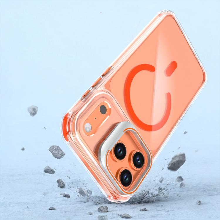 For iPhone 17 Pro Max Transparent Lens Kickstand Magnetic Phone Case