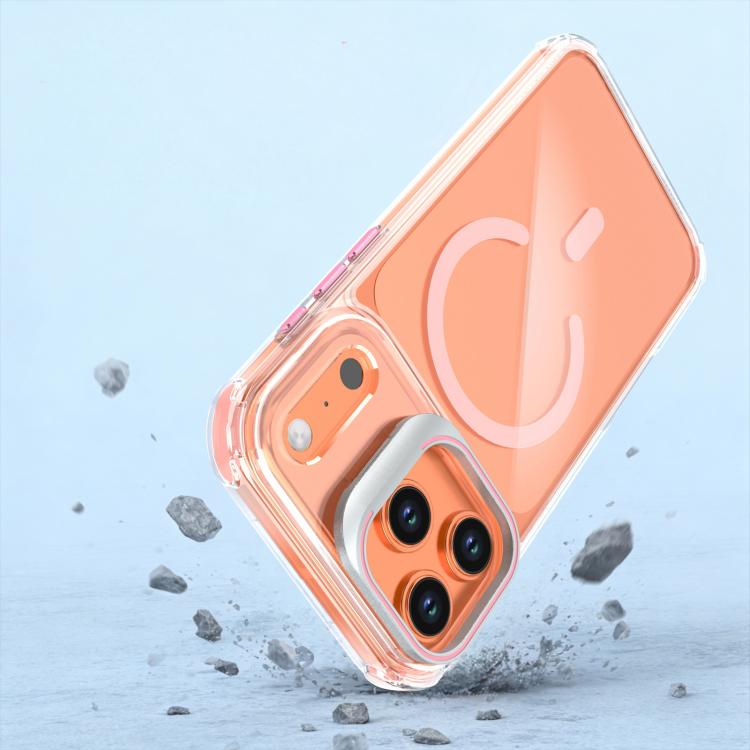 For iPhone 17 Pro Max Transparent Lens Kickstand Magnetic Phone Case