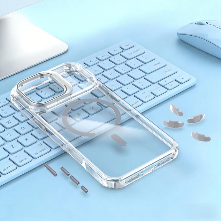For iPhone 17 Pro Max Transparent Lens Kickstand Magnetic Phone Case