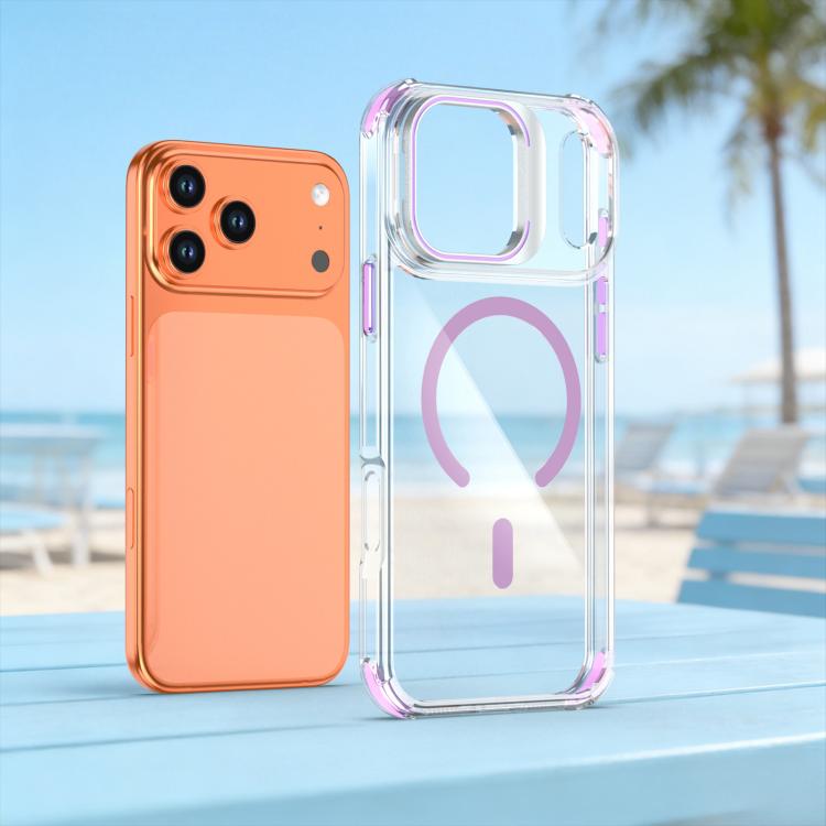 For iPhone 17 Pro Max Transparent Lens Kickstand Magnetic Phone Case