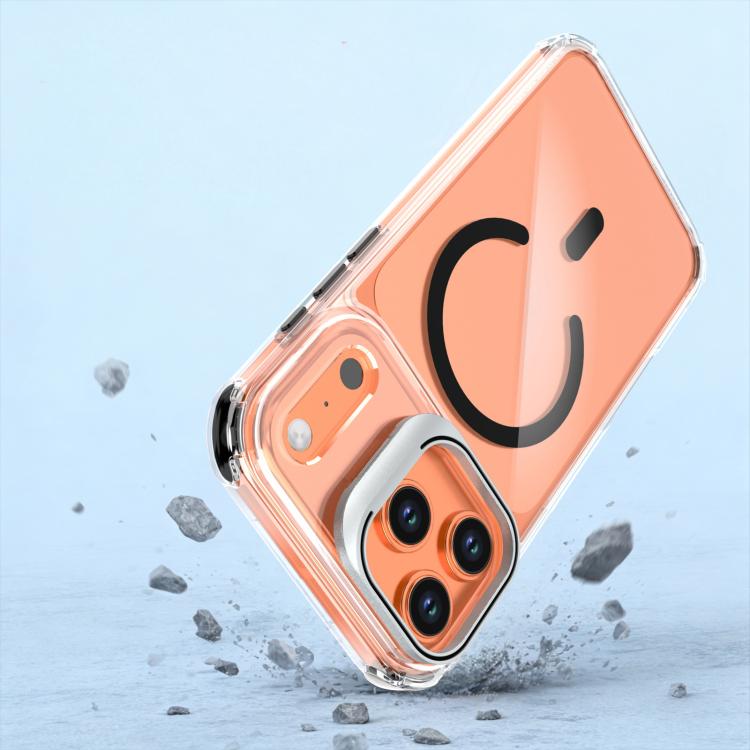 For iPhone 17 Pro Transparent Lens Kickstand Magnetic Phone Case