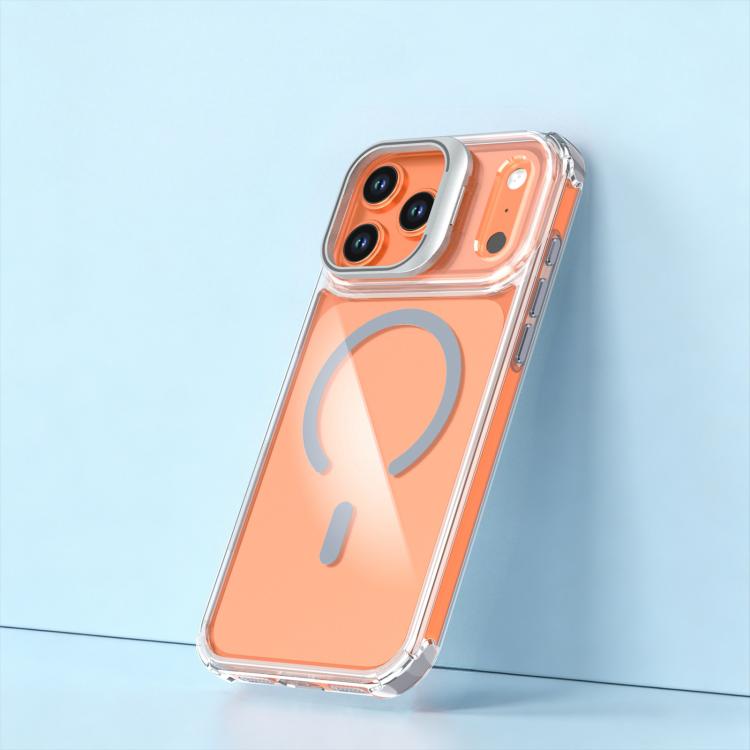 For iPhone 17 Pro Transparent Lens Kickstand Magnetic Phone Case