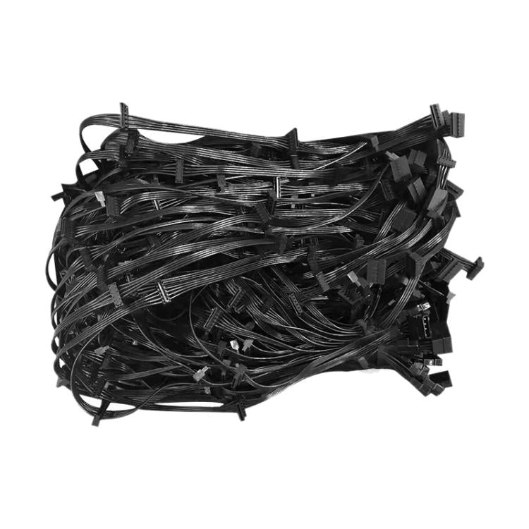 WG194 IDE 4 Pin to 5xSATA 15 Pin 1 to 5 Power Extension Hard Drive Adapter, Length:0.6m - Black