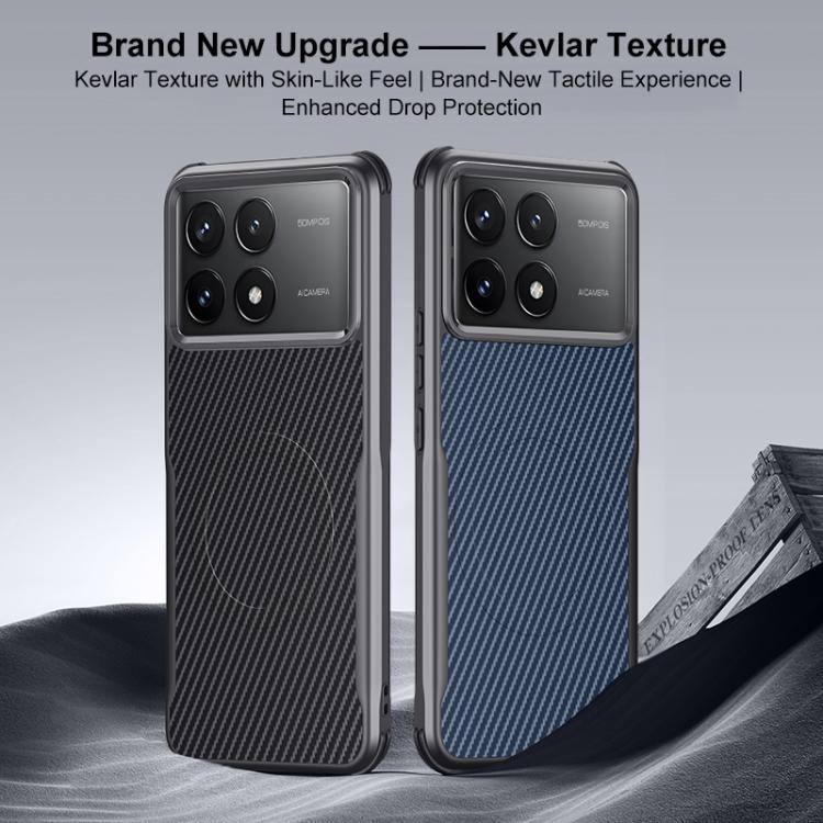 For Redmi K70 Blade-Style Carbon Fiber Texture Magnetic Skin-Feel Phone Case