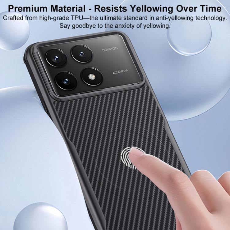 For Redmi K70 Blade-Style Carbon Fiber Texture Magnetic Skin-Feel Phone Case