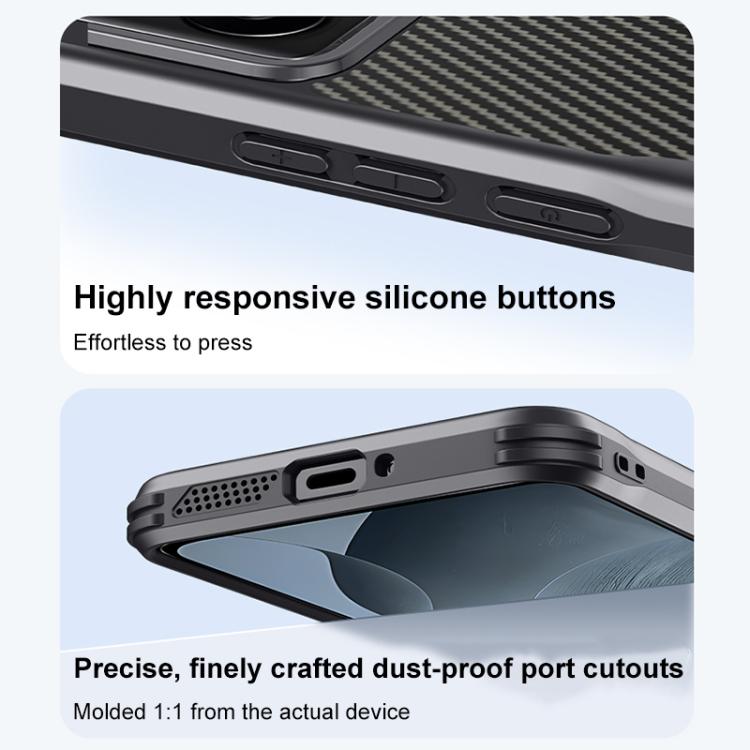 For Redmi K70 Blade-Style Carbon Fiber Texture Magnetic Skin-Feel Phone Case