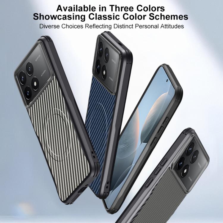 For Redmi K70 Ultra Blade-Style Carbon Fiber Texture Magnetic Skin-Feel Phone Case