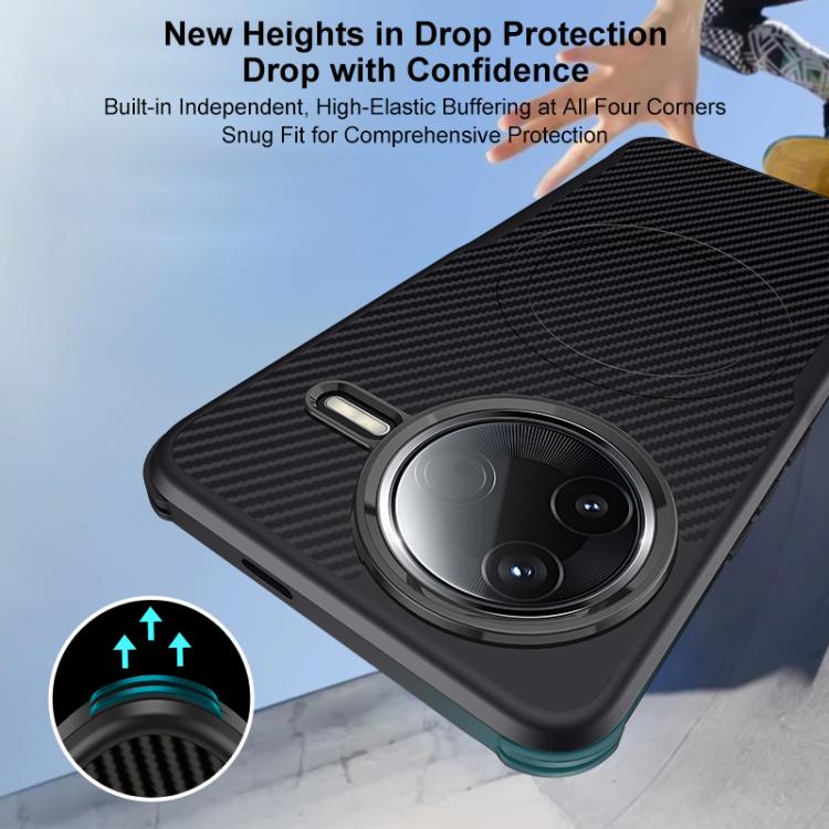 For Redmi K80 Blade-Style Carbon Fiber Texture Magnetic Skin-Feel Phone Case
