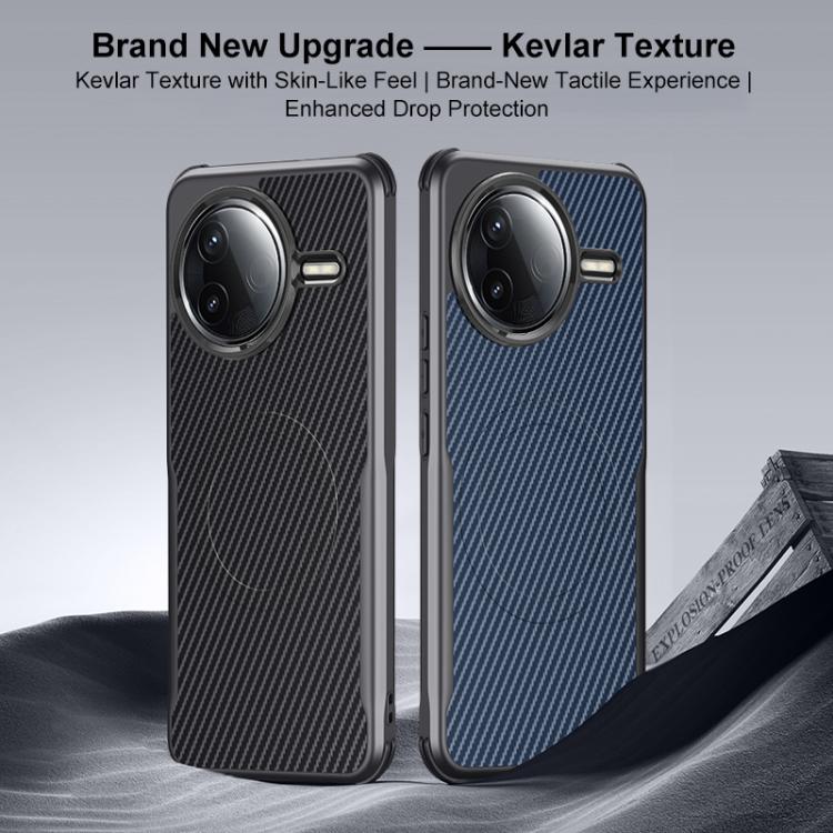 For Redmi K80 Blade-Style Carbon Fiber Texture Magnetic Skin-Feel Phone Case